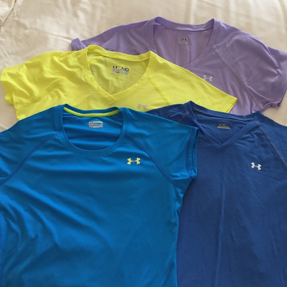 Bundle of four Under Armour workout tops. Medium